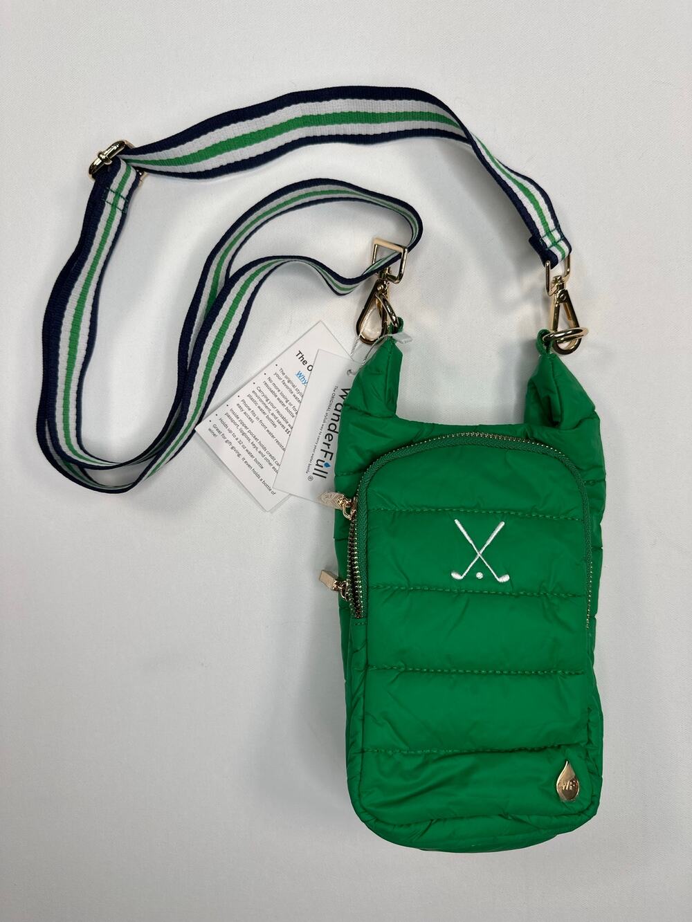 WanderFull Kelly Green Hydrobag with Gold Club Embroidery